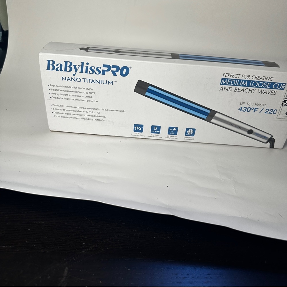 BaBylissPRO Nano Titanium Curling Iron 1¼ Inch Professional Hair Curler 430°F